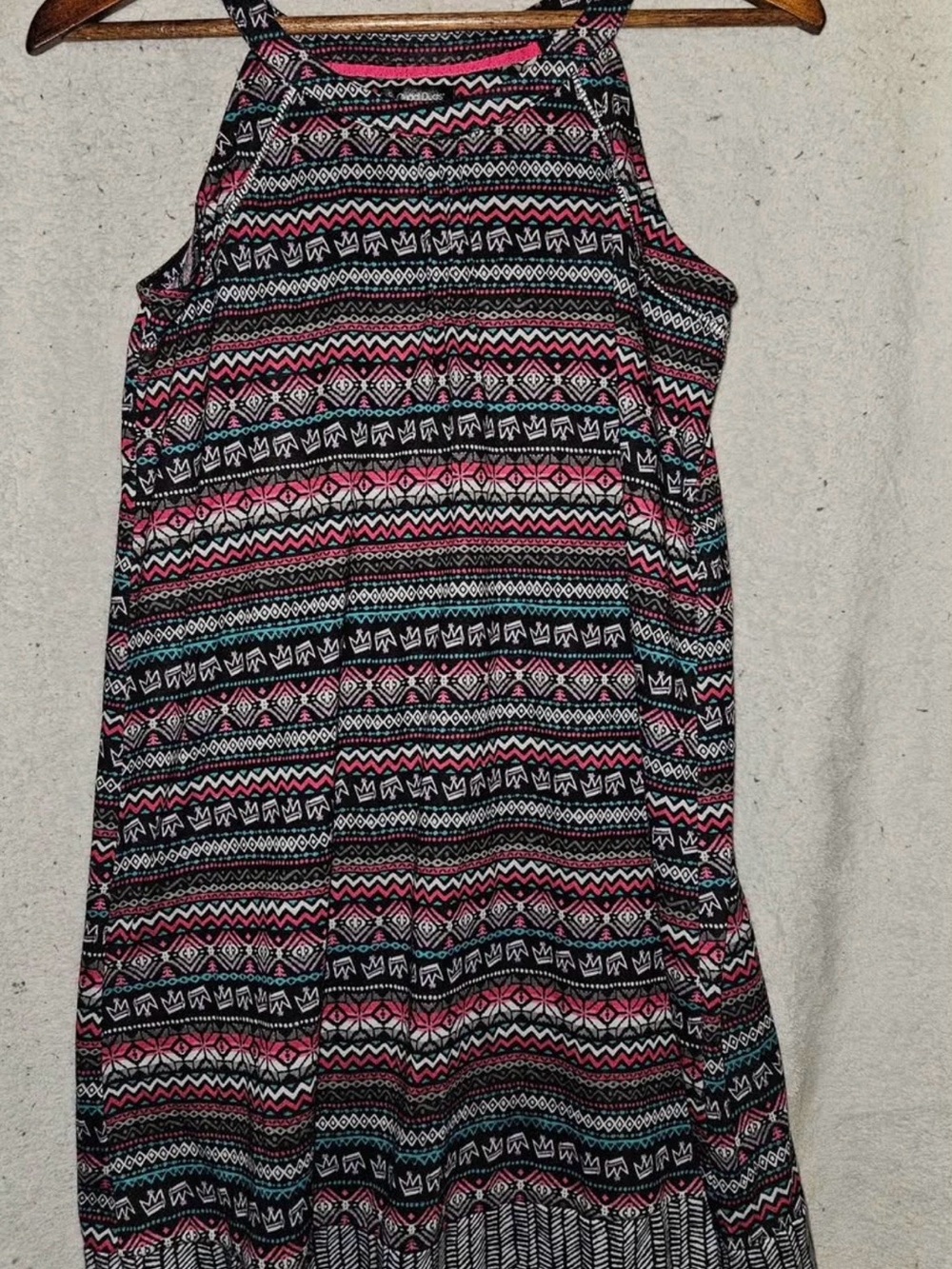 Cuddl Duds Black and Pink Patterned Maxi Skirt